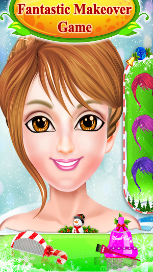 Christmas Girl's Makeup Salon Game for free Screenshot 2