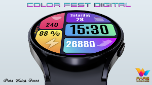 Color Fest Digital Watch Face Screenshot 2