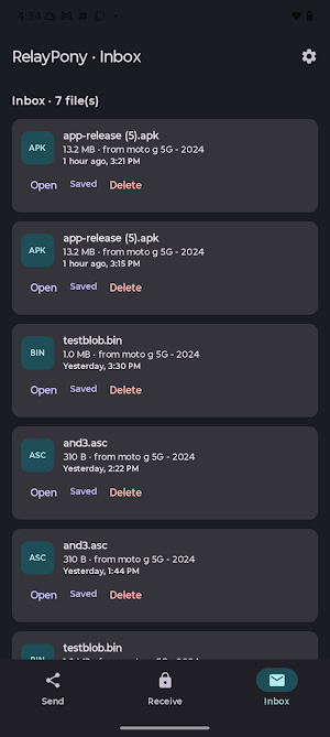 RelayPony: File Transfer Screenshot 3