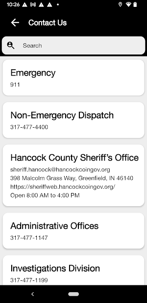 Hancock County Sheriff (IN) Screenshot 1
