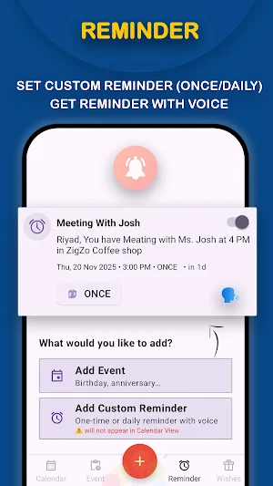 Birthday Reminder Calendar Screenshot 3