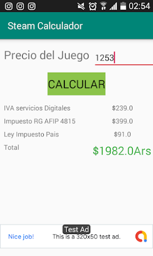 Steam Calcular Impuestos Argentina Screenshot 0