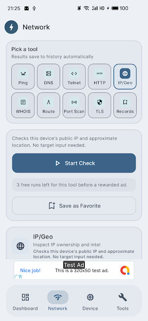 Network Analyzer: Ping & IP Screenshot 3