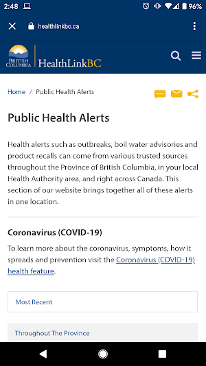 BC Health Service Locator Screenshot 2