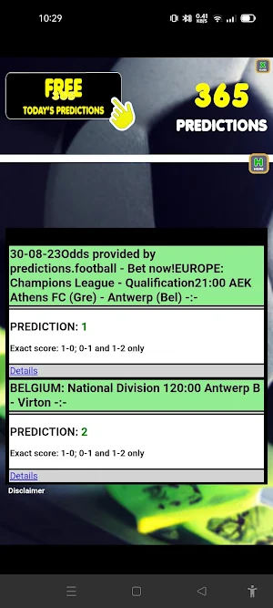 Soccer Predictions 365 days Screenshot 1