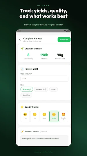 Microva - Microgreens planner Screenshot 2
