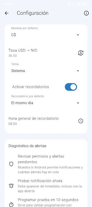 Cuentas al día Screenshot 1