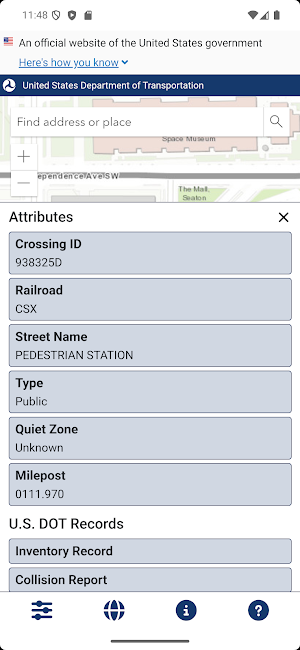 Rail Crossing Locator Screenshot 1