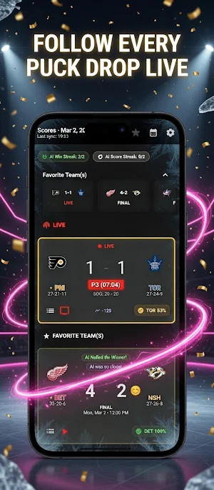 NHL Pulse: Live Scores|Odds|AI Screenshot 0