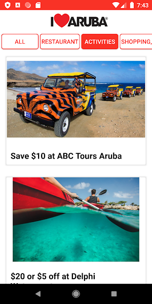 I Love Aruba Special Coupons Screenshot 2
