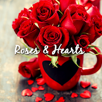 Cute wallpaper-Roses & Hearts