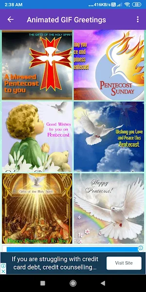 Happy Pentecost: Greetings, GIF Wishes, SMS Quotes Screenshot 0