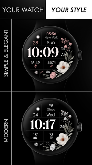 Simple Floral Watch Face Screenshot 0