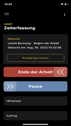 QOMET Zeiterfassung Screenshot 2