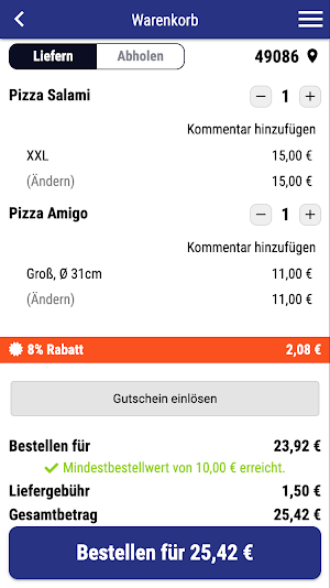 Pizzeria Princi Osnabrück Screenshot 1