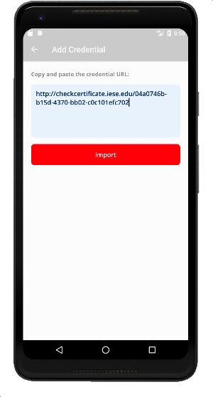 IESE Certificate Wallet Screenshot 1