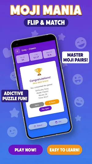 Moji Mania — Emoji Flip Match Screenshot 2