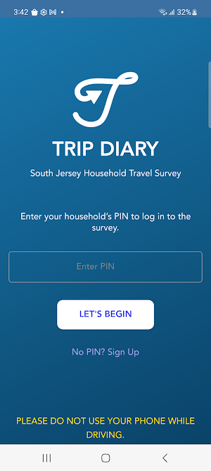 South Jersey Travel Survey Screenshot 1