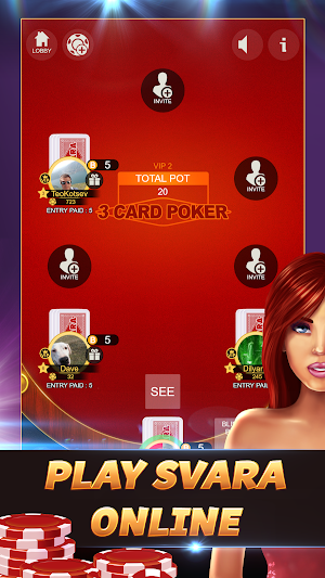 Svara - 3 Card Poker Online Card Game Screenshot 0