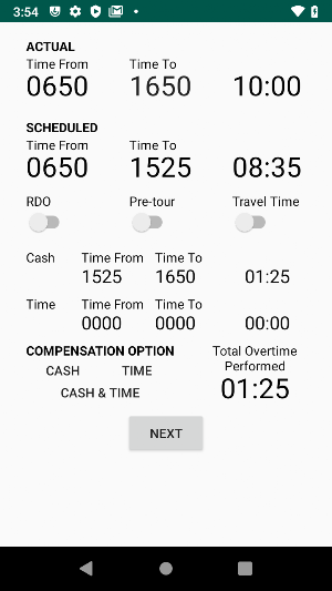 Police Overtime Calculator Screenshot 1