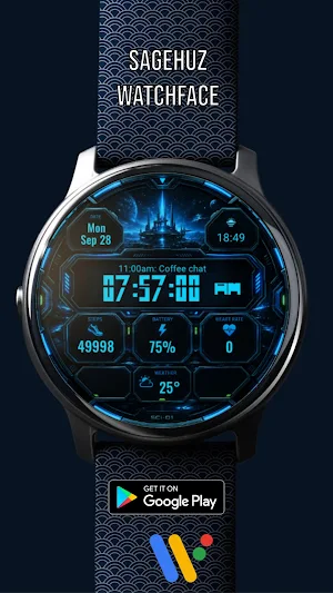 A155 Sci-fi watchface Screenshot 2