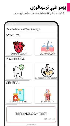 Pashto medical terminology پښتو طبی ترمینالوژی Screenshot 0