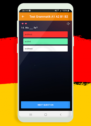 Test Deutsch Grammatik A1 A2 B Screenshot 2