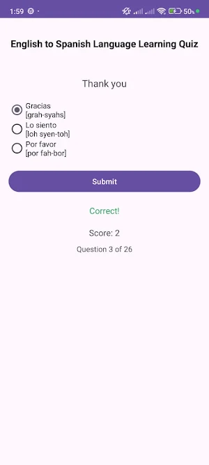 English to Spanish Learning Screenshot 2