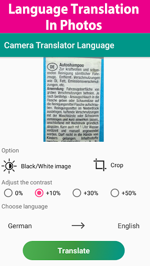 Language Translator - Translate directly Camera Screenshot 3