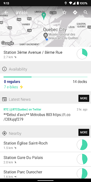 Québec City àVélo Bike - MonTransit Screenshot 1