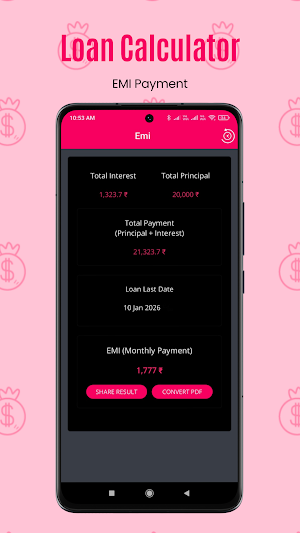 PocketLoan-EMI Loan Calculator Screenshot 3