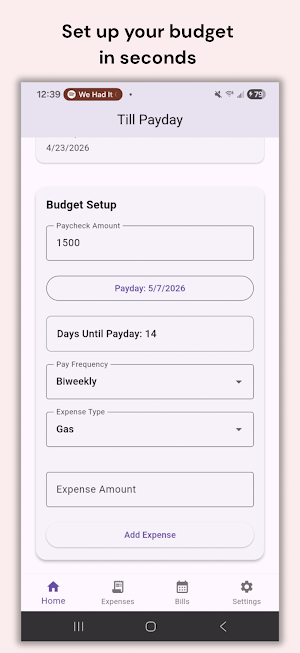 Till Payday - Budget Tracker Screenshot 1
