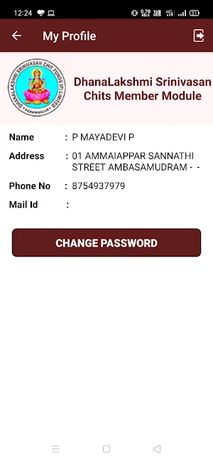 DhanaLakshmi Srinivasan Chits Member Module Screenshot 3