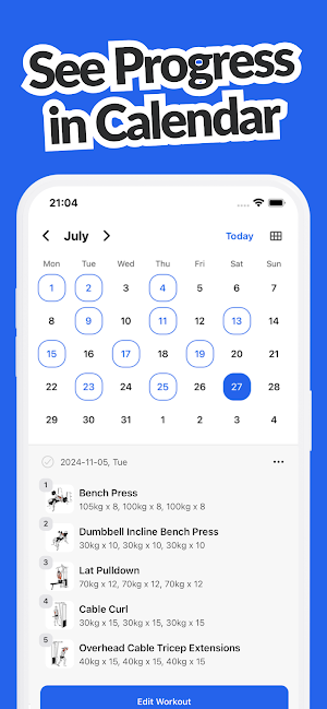 Gym Workout Tracker & Log Screenshot 1