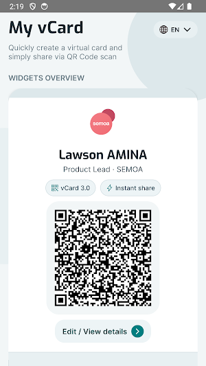 vCard - Virtual Business Card Screenshot 0