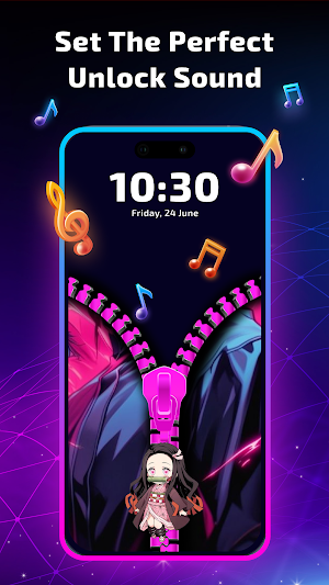 Zipper Lock Screen Wallpaper Screenshot 1