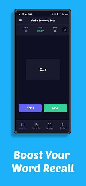 Verbal Memory Test Screenshot 2