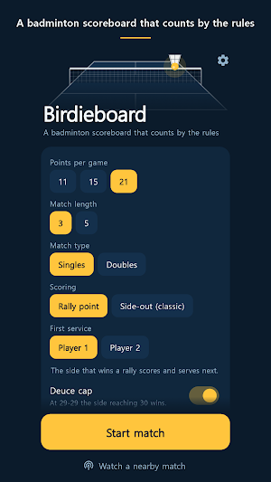 Birdieboard: Badminton Score Screenshot 0