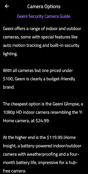Geeni Security Camera Guide Screenshot 1
