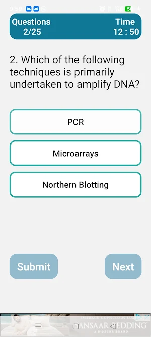 Molecular Biology Quiz Screenshot 1