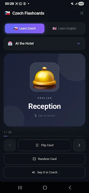 Learn Czech: Flashcards Screenshot 3