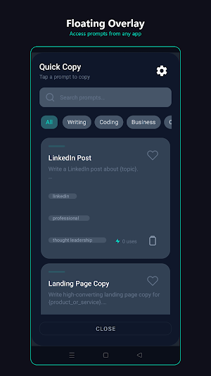 CopyLayer - AI Prompt Manager Screenshot 1