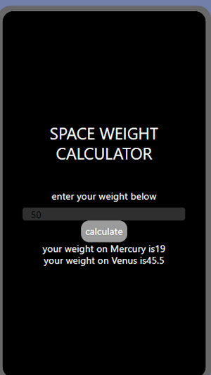 SPACE WEIGHT CALCULATOR-Shiven Screenshot 1