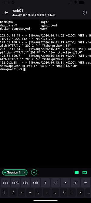 Terminalko SSH Terminal Client Screenshot 3
