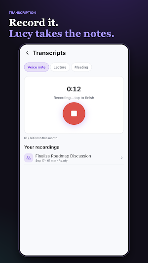 Lucy: AI Notes, Tasks & Goals Screenshot 1
