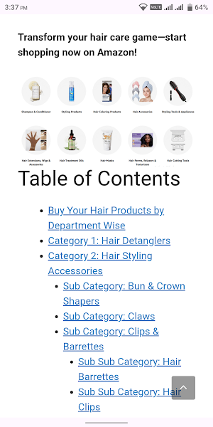 Hair Care Products App Screenshot 0