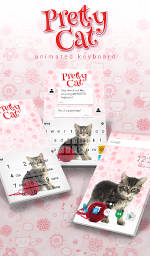 Pretty Cat Animated Keyboard + Screenshot 0