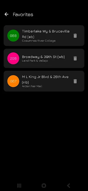 SacRT Bus Time Screenshot 2