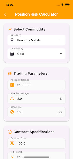Commodity calculator Screenshot 2