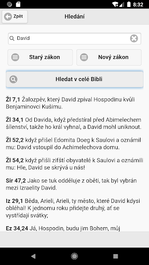 Bible, Český liturgický překlad Screenshot 2